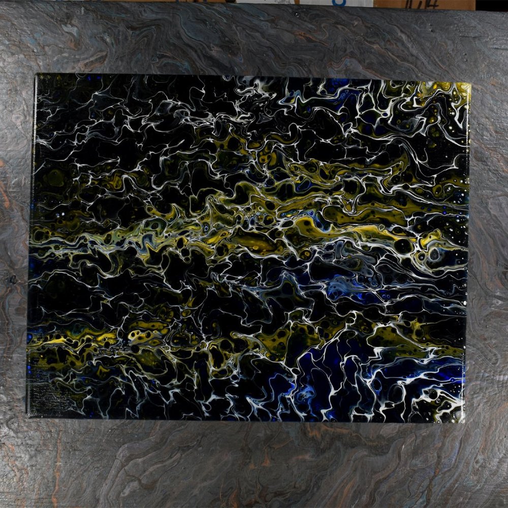 Acrylic Pour Painting 11x14 Clear coated